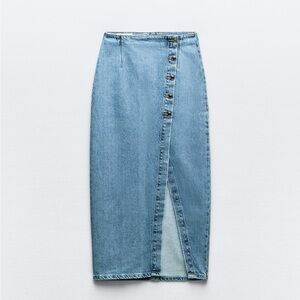 Zara Crossover Z1975 Denim Midi skirt